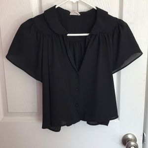 Cropped Button Up Blouse